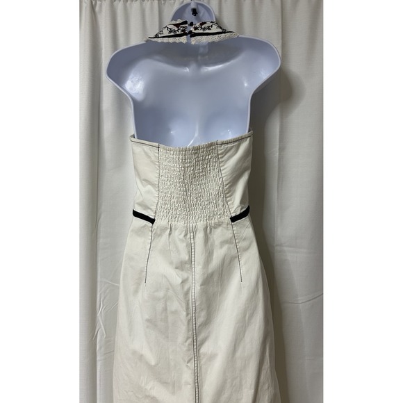 Maeve x Anthropologie Retro Strawberry White Midi Halter Dress, Size 6 - Picture 6 of 8